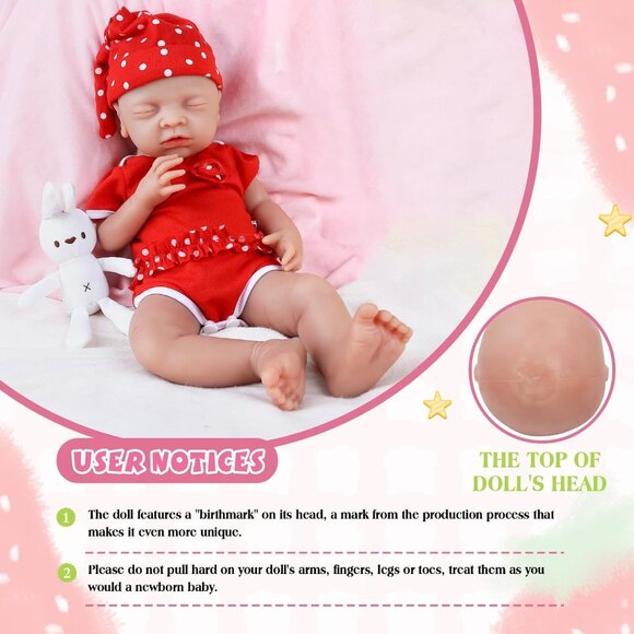 🆕16inch Full Body Silicone Baby Doll Girl Stress-Relief Toy Closed Eye Baby - Picture 2 of 6